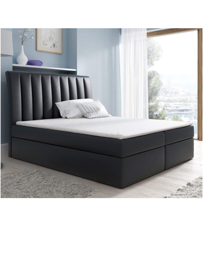 Nero continental bed 120x200, upholstered, mattress, mattress cover, container - Image 6