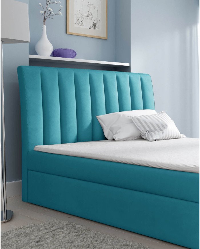 Nero continental bed 120x200, upholstered, mattress, mattress cover, container - Image 7
