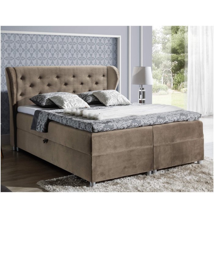 Pasito continental bed 120x200, upholstered, mattress, mattress cover, container - Image 4