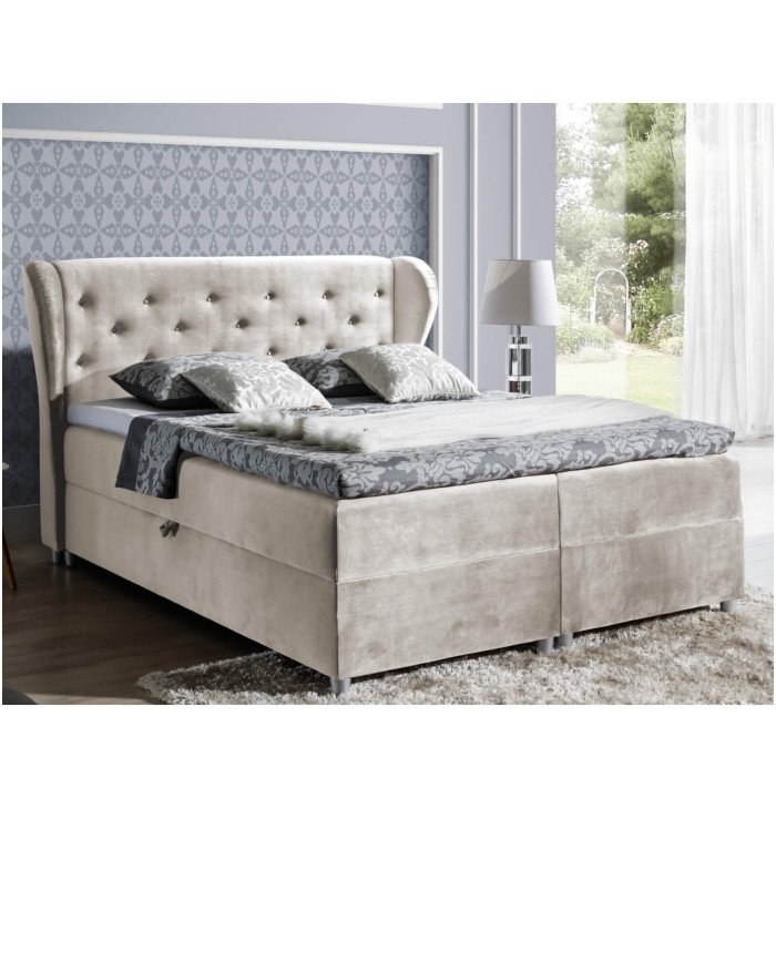 Pasito continental bed 120x200, upholstered, mattress, mattress cover, container - Image 5