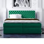 Piano-type continental bed 120x200, upholstered, mattress, mattress cover, container