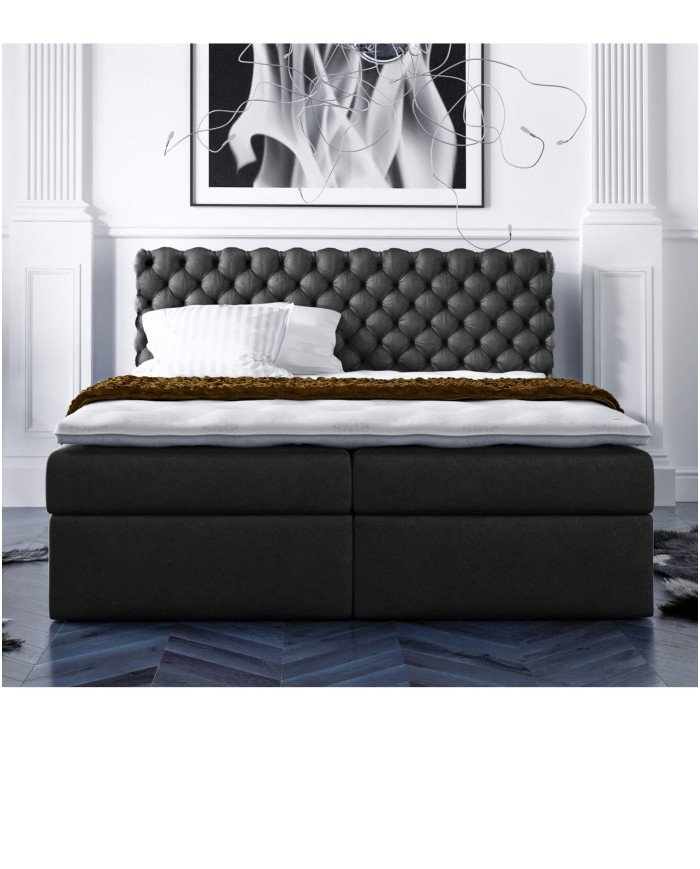 Piano-type continental bed 120x200, upholstered, mattress, mattress cover, container - Image 4