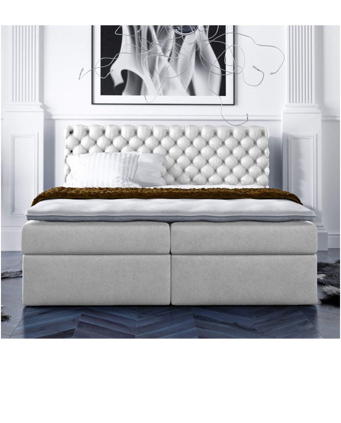Piano-type continental bed 180x200, upholstered, mattress, mattress cover, container - Image 4