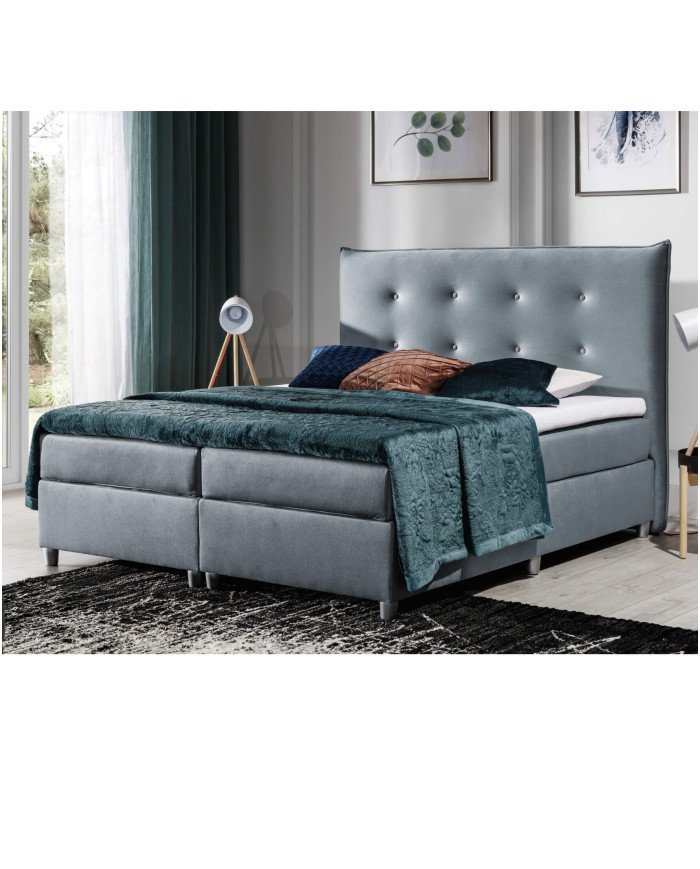 Prato continental bed 160x200, upholstered, with mattress, top mattress - Image 2