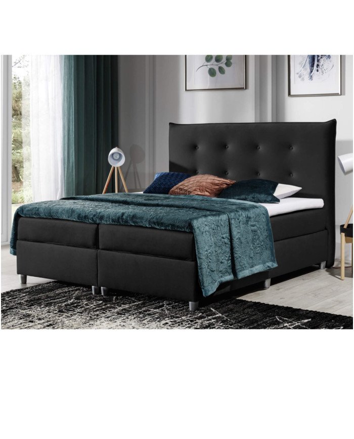 Prato continental bed 160x200, upholstered, with mattress, top mattress - Image 4