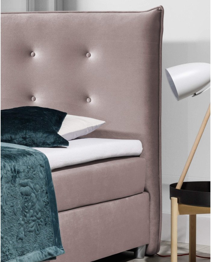 Prato continental bed 160x200, upholstered, with mattress, top mattress - Image 5