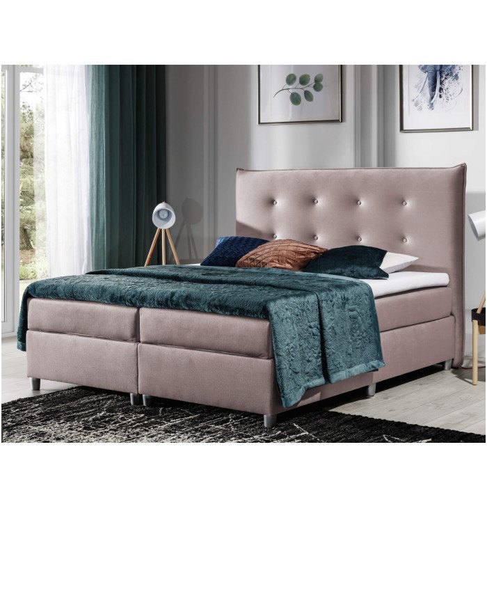 Prato continental bed 180x200, upholstered, with mattress, top mattress