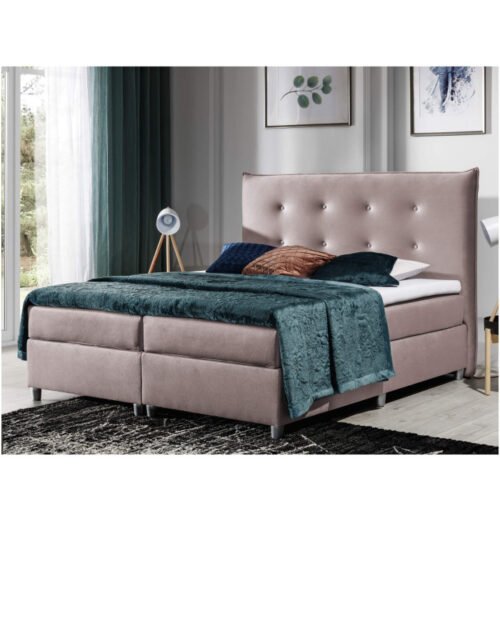 Prato continental bed 200×200, upholstered, with mattress, top mattress