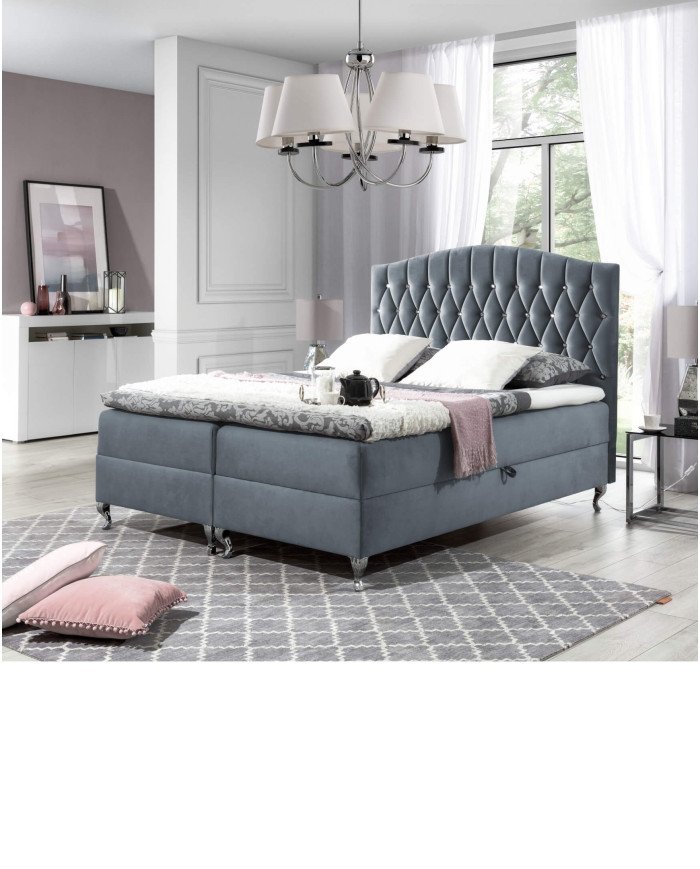 Puerto continental bed 160x200, upholstered, mattress, mattress cover, container - Image 5