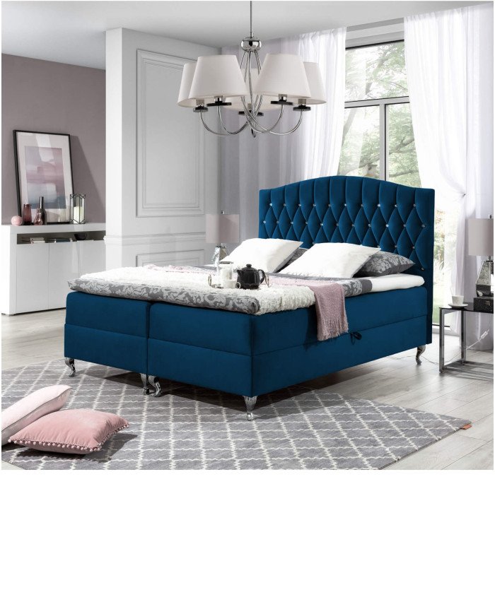 Puerto continental bed 200x200, upholstered, mattress, mattress cover, container - Image 3