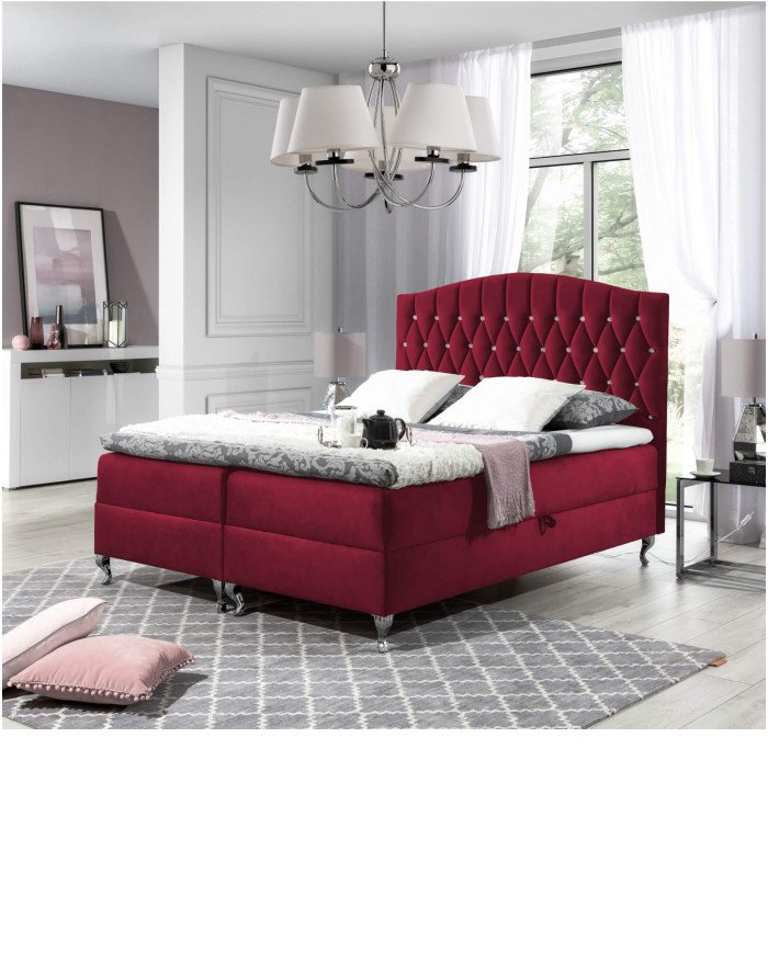 Puerto continental bed 200x200, upholstered, mattress, mattress cover, container - Image 4