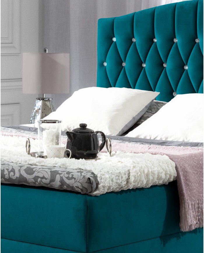 Puerto continental bed 200x200, upholstered, mattress, mattress cover, container - Image 6