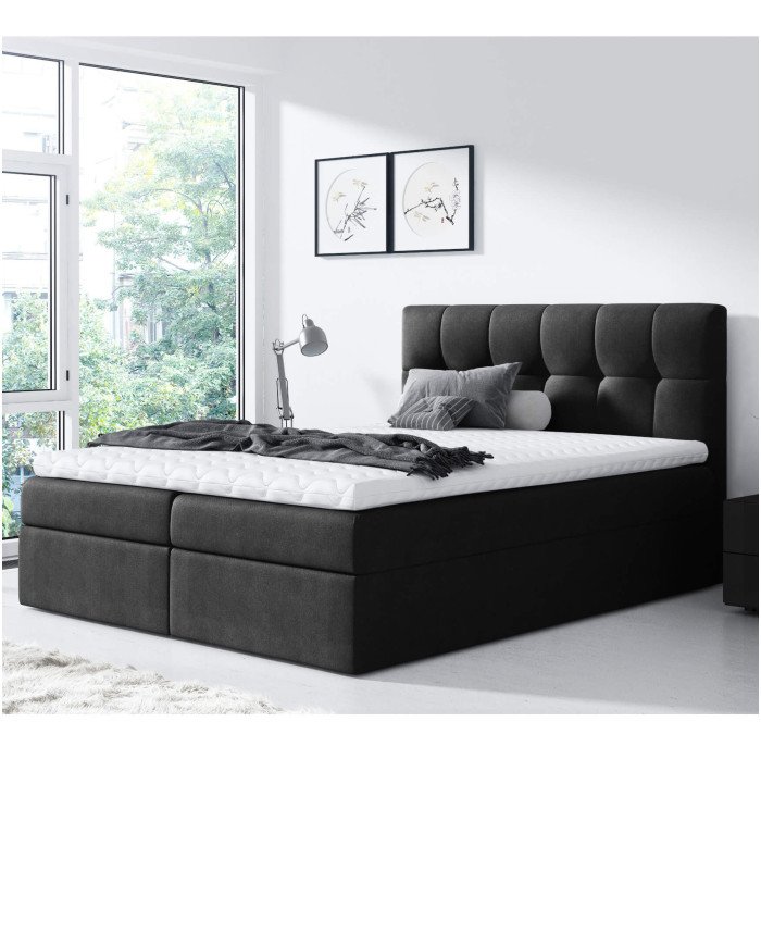 Rico continental bed 140x200, upholstered, mattress, mattress cover, container - Image 5