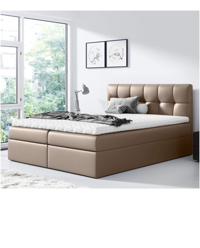 Rico continental bed 200x200, upholstered, mattress, mattress cover, container - Image 2