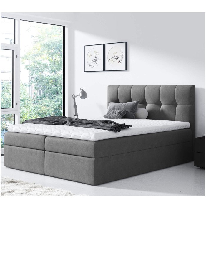 Rico continental bed 200x200, upholstered, mattress, mattress cover, container - Image 4