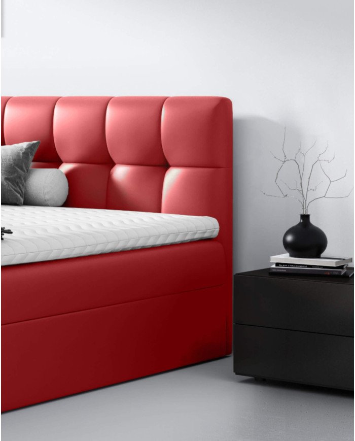 Rico continental bed 200x200, upholstered, mattress, mattress cover, container - Image 6