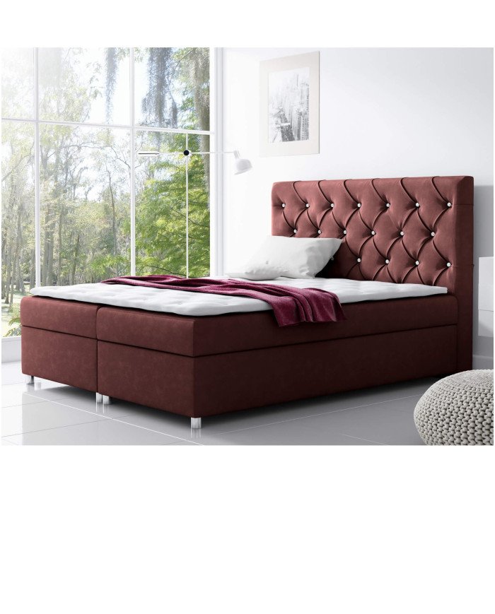 "Roma" continental bed 120x200, upholstered, mattress, mattress cover, container - Image 2