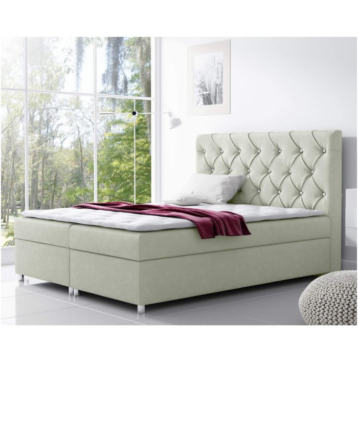 "Roma" continental bed 120x200, upholstered, mattress, mattress cover, container - Image 4