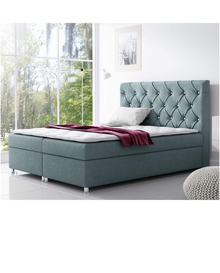 "Roma" continental bed 120x200, upholstered, mattress, mattress cover, container - Image 5