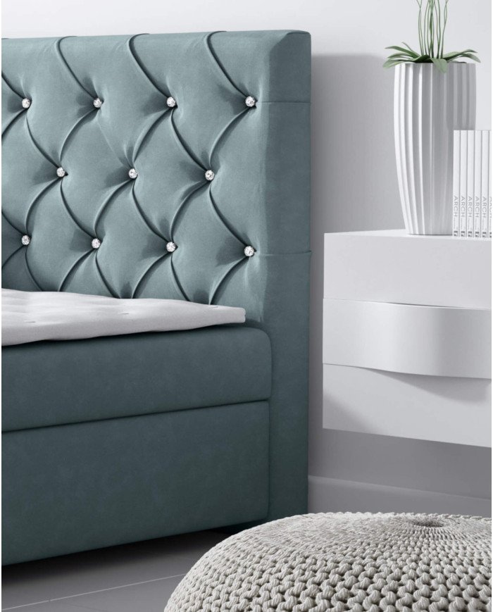 "Roma" continental bed 120x200, upholstered, mattress, mattress cover, container - Image 6