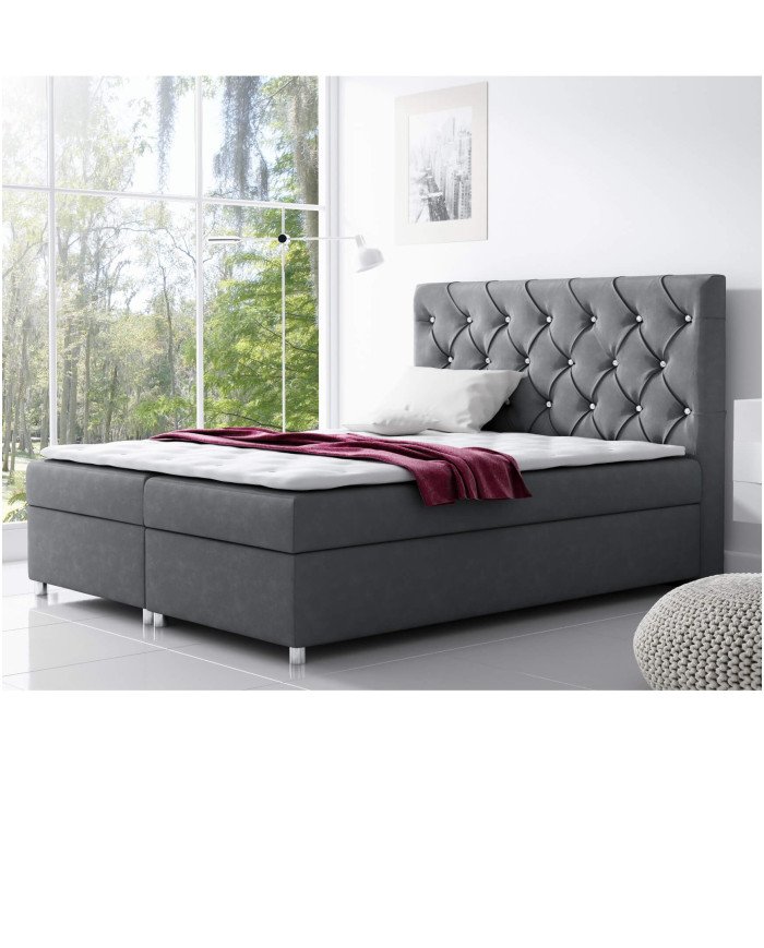 "Roma" continental bed 200x200, upholstered, mattress, mattress cover, container - Image 3