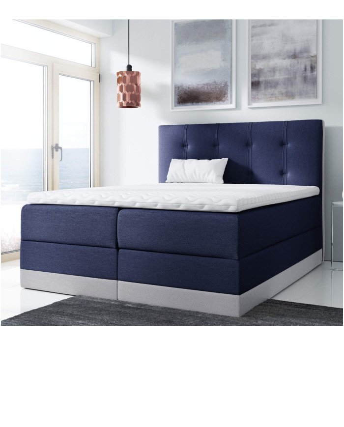King size continental bed 120x200, upholstered, mattress, mattress cover, container - Image 2