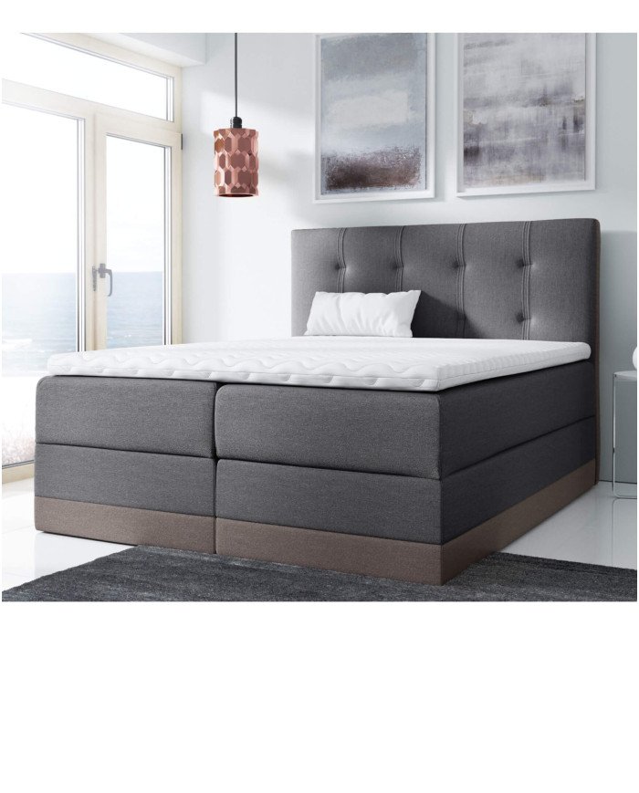 King size continental bed 120x200, upholstered, mattress, mattress cover, container - Image 5