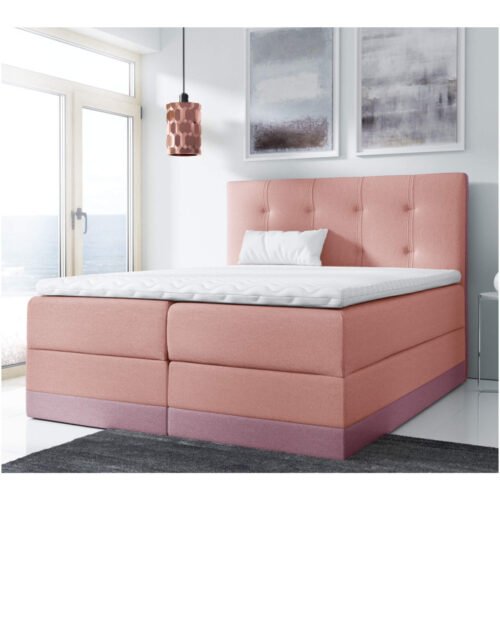 King size continental bed 120×200, upholstered, mattress, mattress cover, container