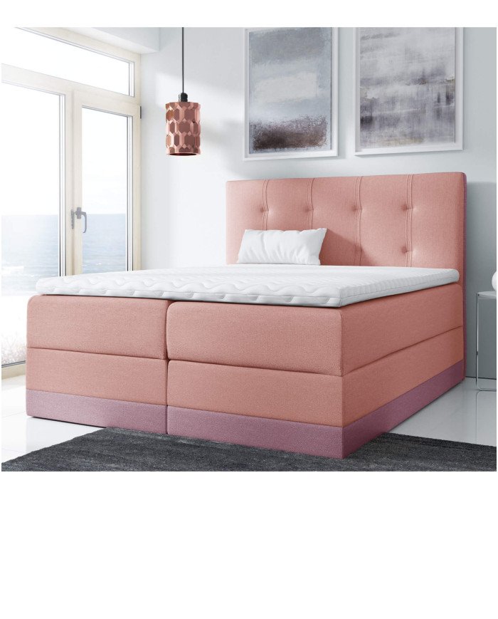 King size continental bed 120x200, upholstered, mattress, mattress cover, container