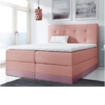 King size continental bed 160x200, upholstered, mattress, mattress cover, container
