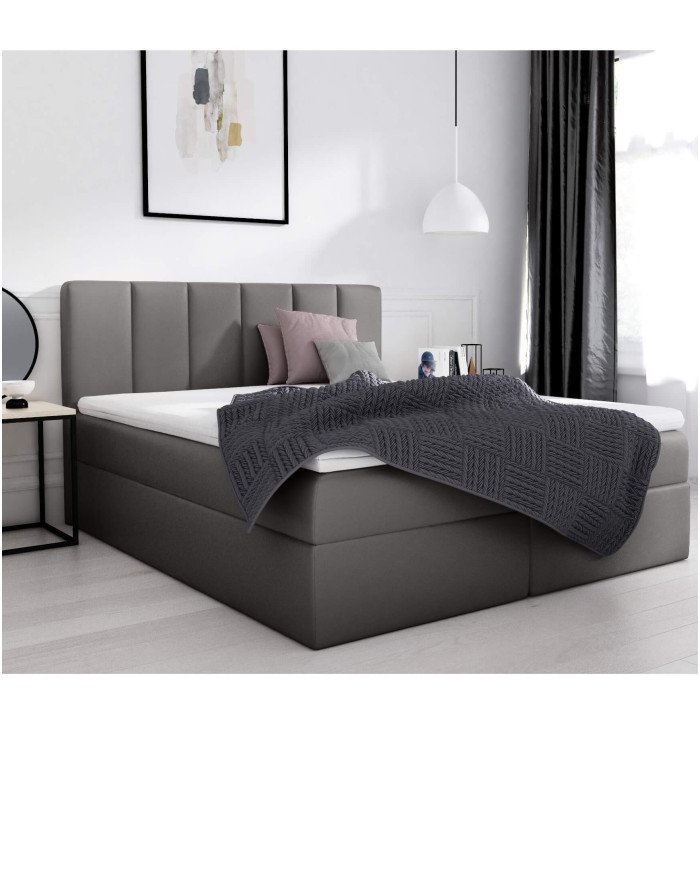 Sora continental bed 120x200, upholstered, mattress, mattress cover, container - Image 5