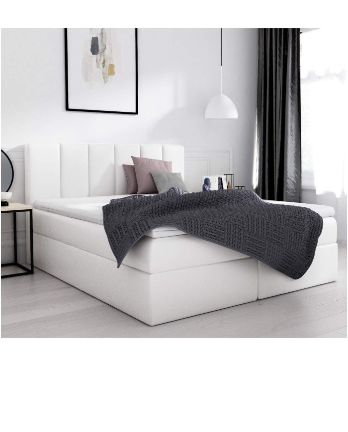 Sora continental bed 180x200, upholstered, mattress, mattress cover, container - Image 2