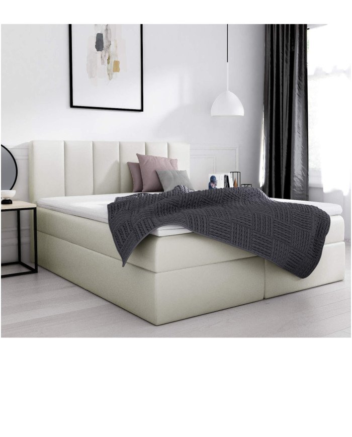 Sora continental bed 180x200, upholstered, mattress, mattress cover, container - Image 3