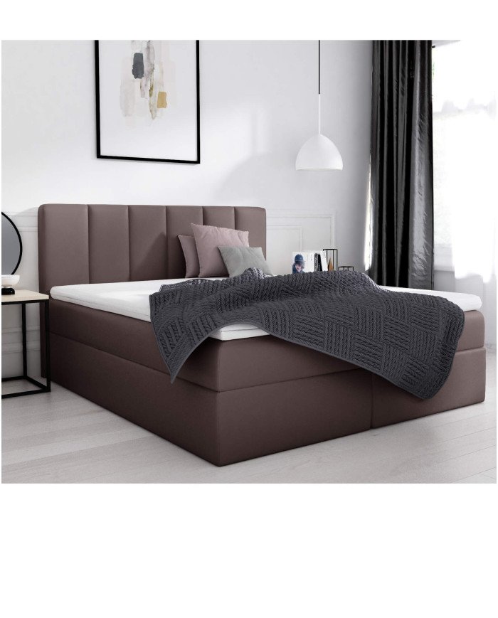 Sora continental bed 180x200, upholstered, mattress, mattress cover, container - Image 4