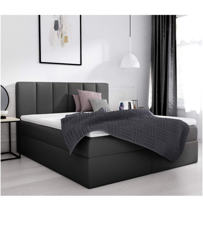 Sora continental bed 180x200, upholstered, mattress, mattress cover, container - Image 6