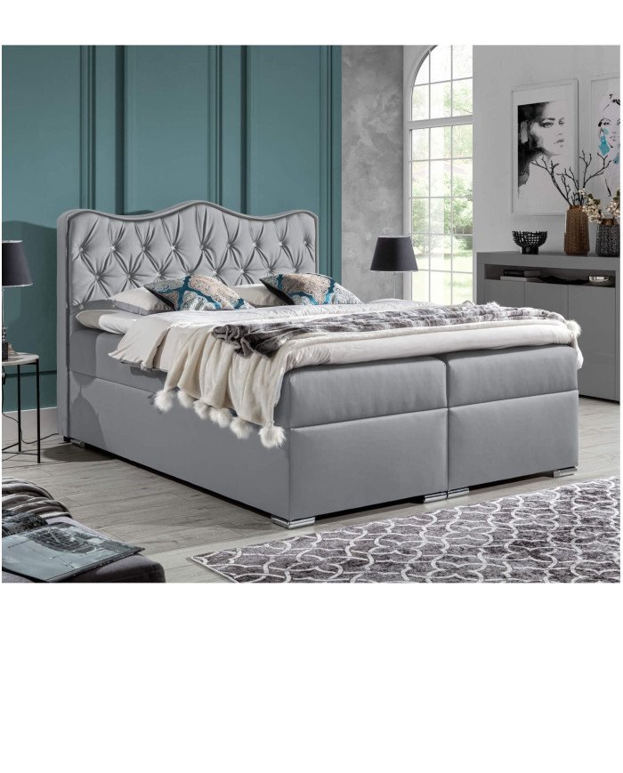 "Sultan" continental bed 160x200, upholstered, mattress, mattress cover, container - Image 2