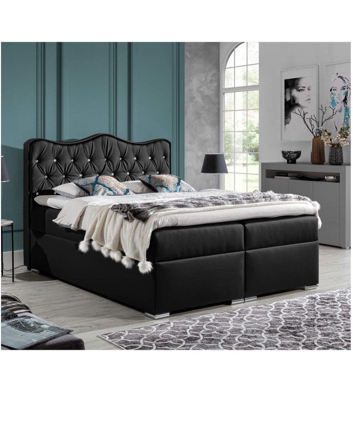 "Sultan" continental bed 160x200, upholstered, mattress, mattress cover, container - Image 3