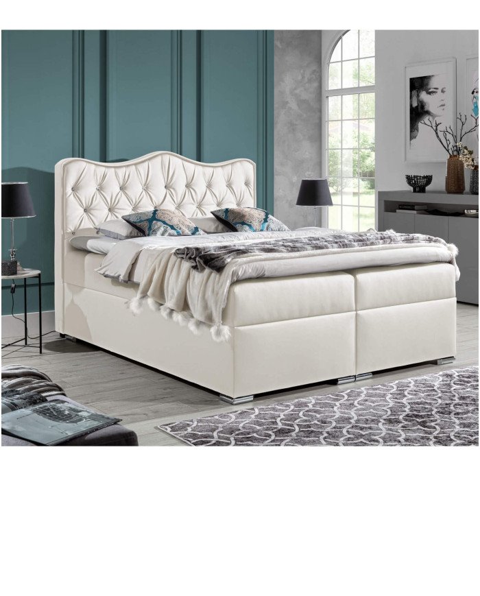 "Sultan" continental bed 160x200, upholstered, mattress, mattress cover, container