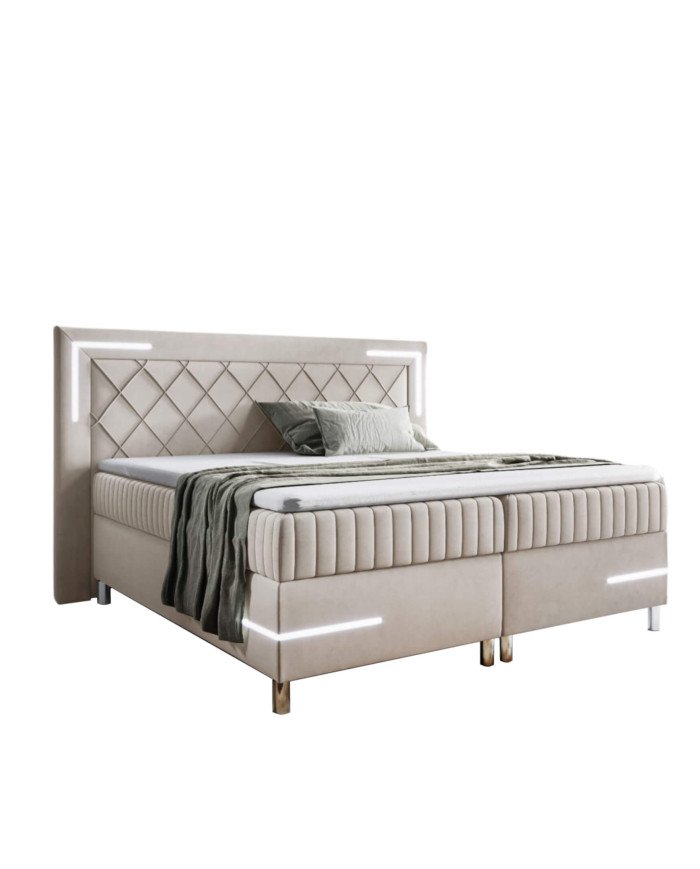 Tango 4 continental bed, with lighting, 160x200, upholstered, mattresses, mattress, container - Image 2