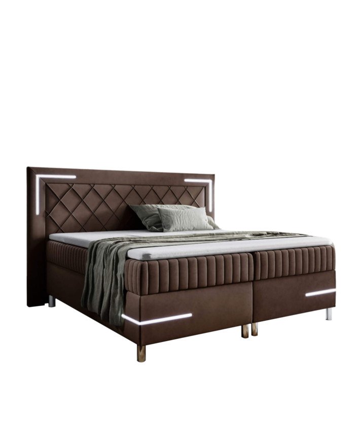 Tango 4 continental bed, with lighting, 160x200, upholstered, mattresses, mattress, container - Image 3