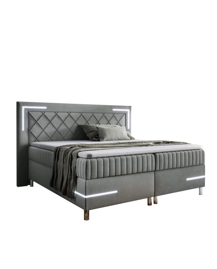 Tango 4 continental bed, with lighting, 160x200, upholstered, mattresses, mattress, container - Image 6