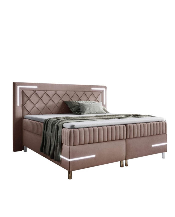Tango 4 continental bed, with lighting, 160x200, upholstered, mattresses, mattress, container - Image 7