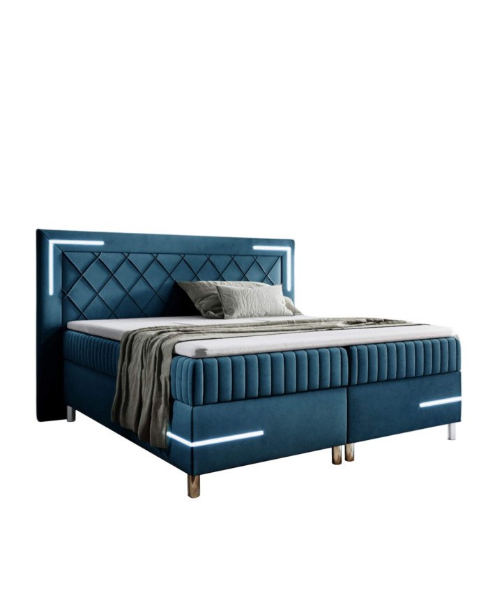 Tango 4 continental bed, with lighting, 200x200, soft, mattresses, mattress, mattress cover, container - Image 4