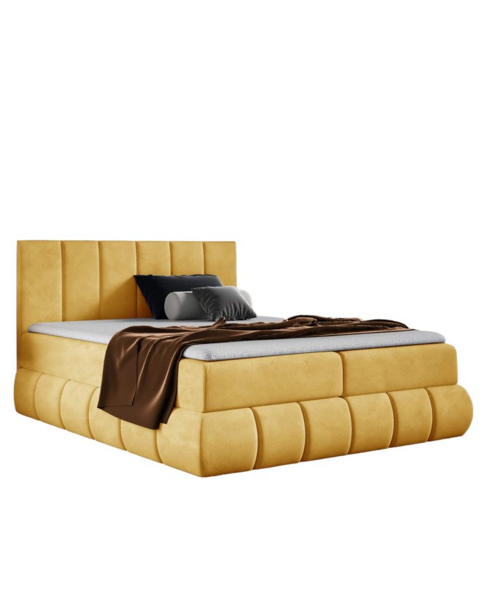 Venezia continental bed 140x200, upholstered, mattresses, mattress with cover, container - Image 2