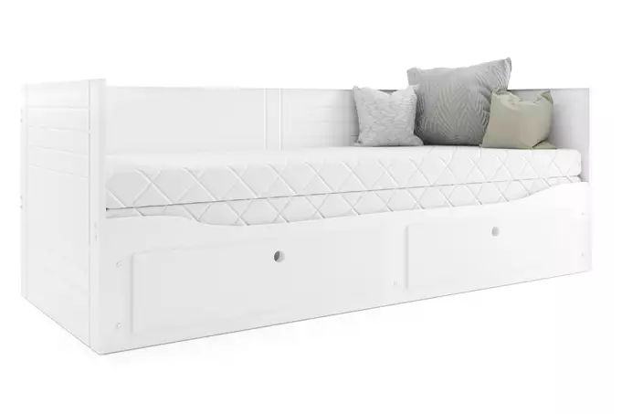 HERMES 80X200 youth double folding bed with drawer, white - Image 4