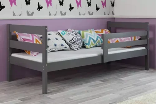 ERYK 80X190 single youth bed with mattress, graphite color
