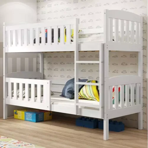 KUBUŚ youth bunk bed 90×200 with mattress, white
