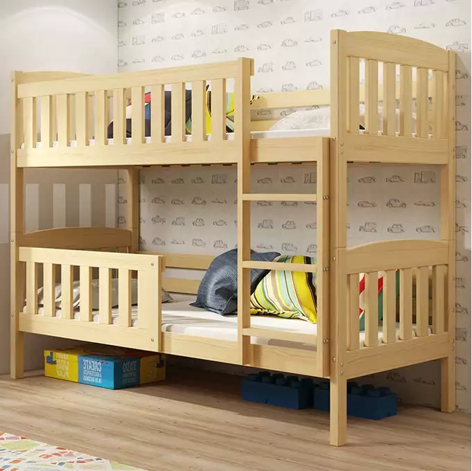 KUBUŚ youth bunk bed 90x200 with mattress, pine