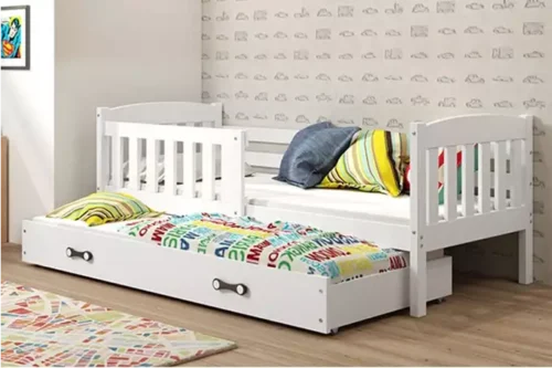 KUBUŚ youth folding bed 90×190 with drawer, white