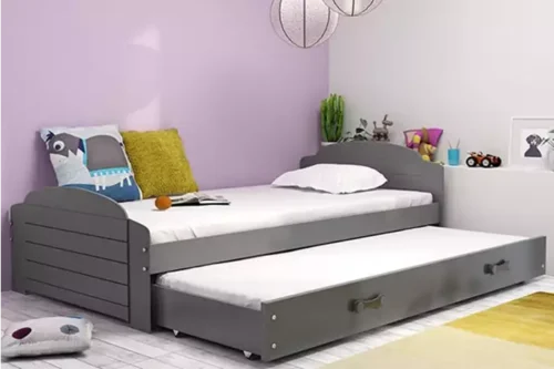 LILI 90X200 youth folding bed with mattress and drawer, graphite color